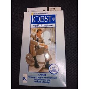 Jobst Medical LegWear Mens Knee High Socks 15-20 mmHg Khaki Lg Mod Compression